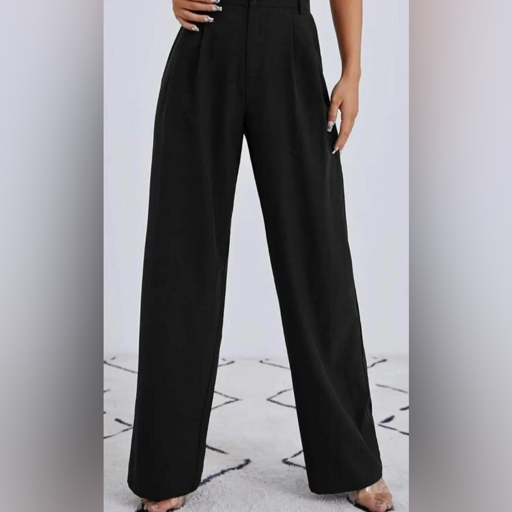 Shein Wide Leg Trouser Black Size L